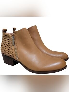 Lucky Brand Women's Basel Basket Weave Ankle Bootie In Brown  Size 5.5